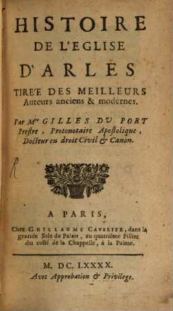 Histoire de l'Eglise D'Arles