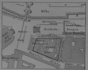 Dresden-Altstadt, Schloßplatz 1, Entwurf zum Neubau eines Ständehauses, Situationsplan