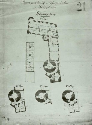 Schwarzenberg, Schloss, Grundrisse der Obergeschosse