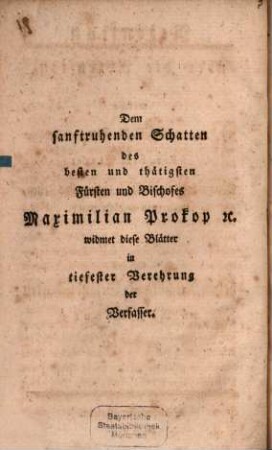 Rezension über die Rezension, welche Hr. J. K. Free über die Piece: Was waren die Bischöfe in den alten Zeiten, und was sind sie nun? Verfaßt, und den hohen Reichstags-Gesandtschaften in Regensburg gewidmet hat