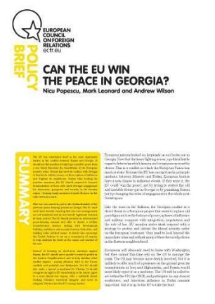 Can the EU win the peace in Georgia?