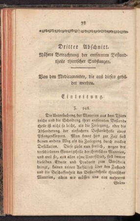 Dritter Abschnitt. Nähere Betrachtung der entfernten Bestandtheile thierischer Substanzen