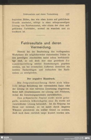 Fehlresultate und deren Vermeidung