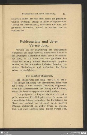 Fehlresultate und deren Vermeidung