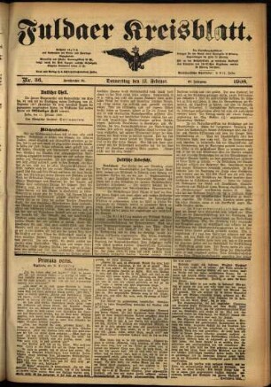Ausgabe vom Donnerstag, den 13. Februar 1908.