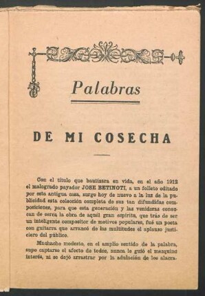 Palabras : De mi cosecha