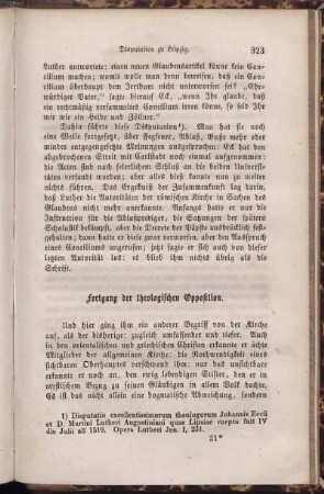 Fortgang der theologischen Opposition.