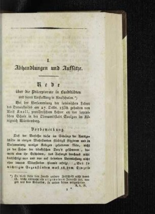 Rede über die Präceptorate in Landstädten und deren Umstaltung in Realschulen : bei der Versammlung der lateinischen Lehrer des Donaukreises am 27. Octbr. 1836