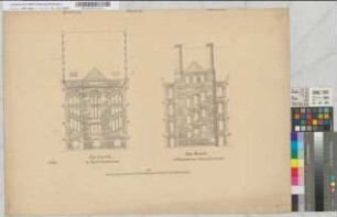 Erweiterung des Geschäftsgebäudes der Kgl. Eisenbahndirektion Essen: Hofansichten der Treppenhäuser, M. 1:100
