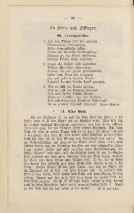 An Sonn- und Festtagen