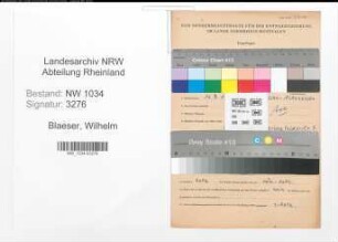 Entnazifizierung Wilhelm Blaeser , geb. 16.07.1914 (Feldwebel)