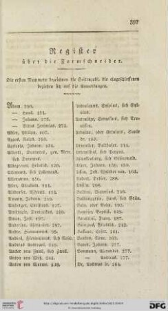 Register über die Formschneider