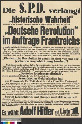 Wahlplakat der NSDAP zur Reichstagswahl am 5. März                                         1933