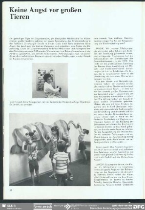 Keine Angst vor großen Tieren : Spielgeräte
