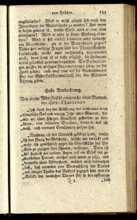Erste Beobachtung. - Siebente Beobachtung.