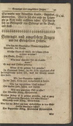 Gemengte und umgekehrte Fragen aus der Griechischen Historie