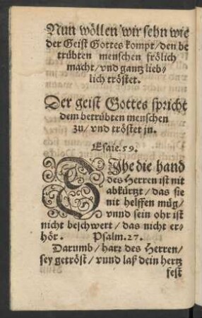 Nun wöllen wir sehn wie der Geist Gottes kompt/ den betrübten menschen frölich macht/ und gantz lieblich tröstet.