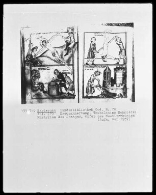 Speculum humanae salvationis — Zwei Szenen aus dem alten Testament