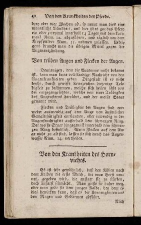 Von den Krankheiten des Hornviehes.