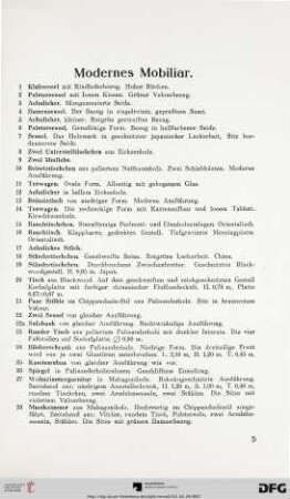 Modernes Mobiliar (Nr. 1-58)