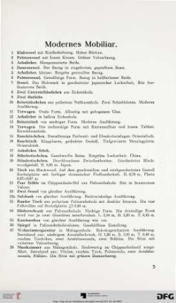 Modernes Mobiliar (Nr. 1-58)