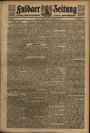 Erste Ausgabe vom Samstag, den 12. September 1908.