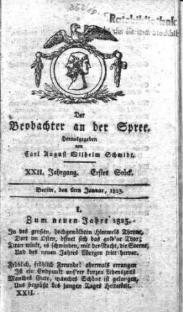 1. Stueck, 6. Januar 1823