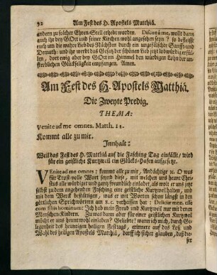 92-103, Am Fest des H. Apostels Matthia. Die Zweyte Predig