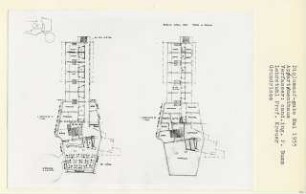 Appartementhaus (Diplomarbeit bei Willy Kreuer): 1. Geschoss A und B, Grundrisse 1:200