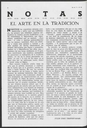 Notas - El arte en la tradición