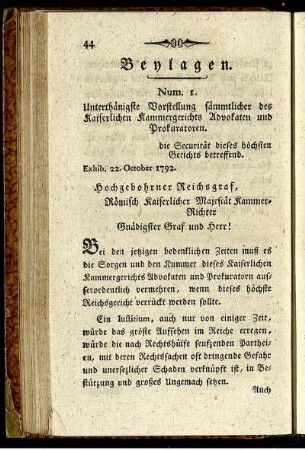 Beylagen. [Num. 1. - Num 10.]