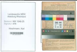 Entnazifizierung Karl Hirschmann , geb. 09.07.1911 (Kaufmann)