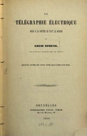 La télégraphie électrique : Edit. ornée de 25 gravures sur bois