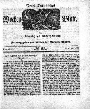 No. 23, Sonnabend, den 6.Juni 1835