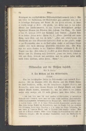 Mikronesien und die Mission daselbst (Schluß)