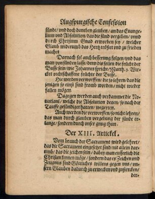 Der XIII. Artickel.