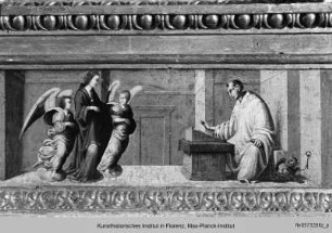 Schmerzensmann, Verkündigung, Martyrium des Heiligen Petrus, Vision des Heiligen Bernardus