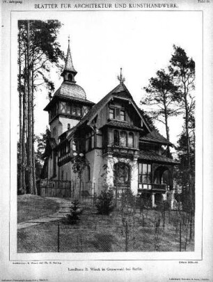 Tafel 91: Landhaus B. Wieck in Grunewald bei Berlin