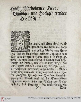 Hochwohlgebohrner Herr, Gnaediger und Hochgebietender HERR !