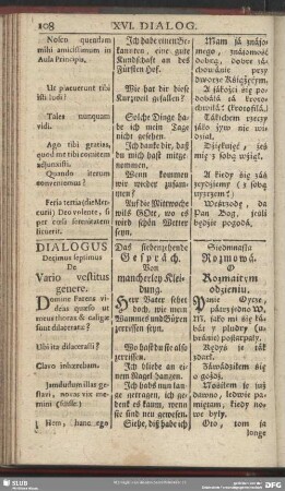 Dialogus Decimus septimus. De Vario vestitus genere
