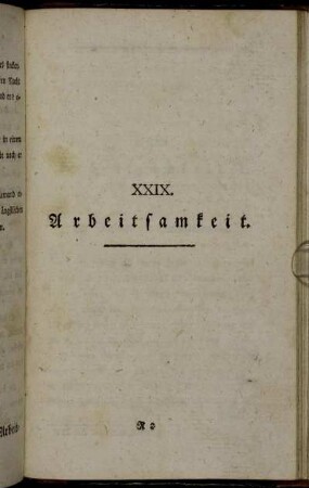 XXIX. Arbeitsamkeit.