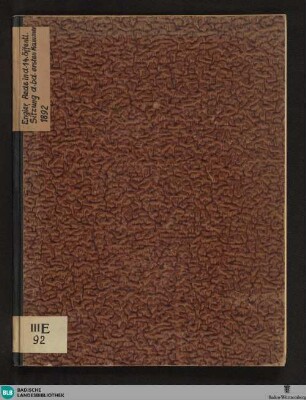 Rede in der 14. öffentlichen Sitzung der badischen Ersten Kammer vom 2. April 1892 in Betreff der Vergebung von Wasserkräften für elektrische Anlagen