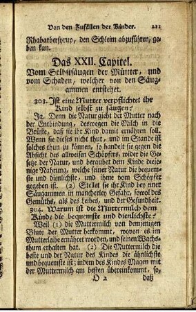 Das XXII. Capitel. Vom Selbstsäugen der Müttter, und vom Schaden, welcher von den Säugammen entstehet.