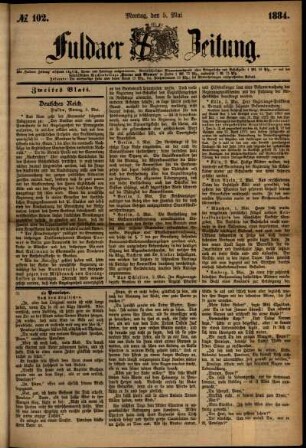 Ausgabe vom Montag, den 05. Mai 1884.