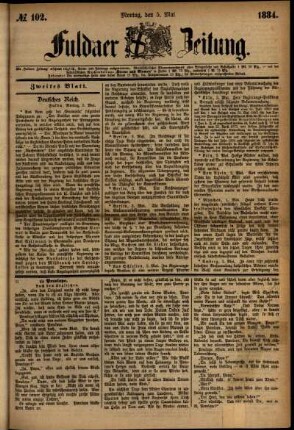 Ausgabe vom Montag, den 05. Mai 1884.