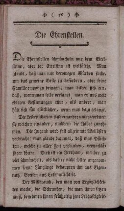 Die Ehrenstellen.
