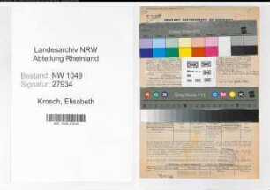 Entnazifizierung Elisabeth Krosch , geb. 29.02.1896 (Geschaeftsfrau)