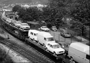 Freiburg: Autotransportzug, Verschiebebahnhof Freiburg