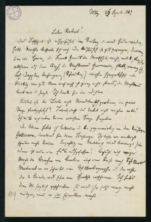 Brief vom 26. April 1887