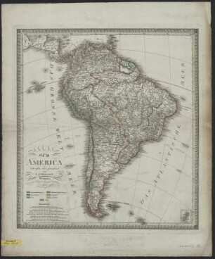 Karte von Südamerika, 1:15 000 000, Kupferstich, 1825